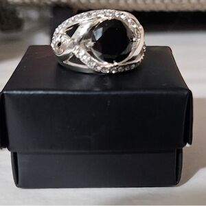 Avon Silver Ring with Black Stone